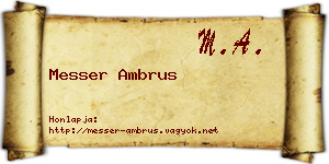 Messer Ambrus névjegykártya